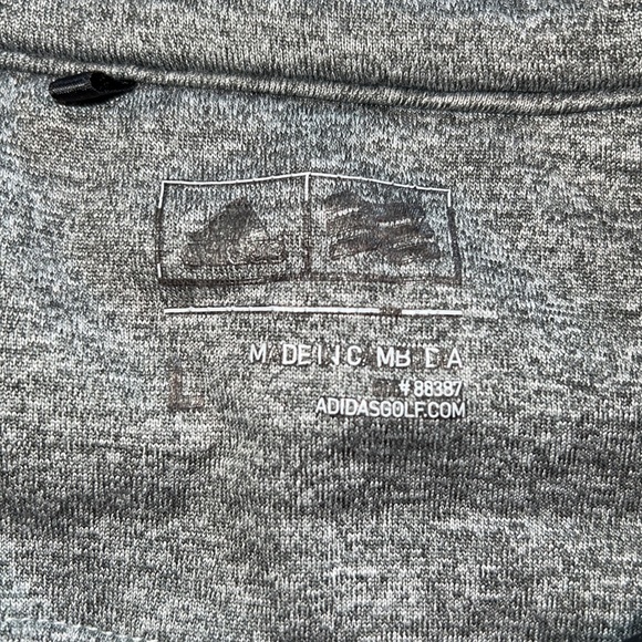 Adidas Men’s full zip jacket grey Medium zippered pockets collared neck logo - Picture 9 of 9